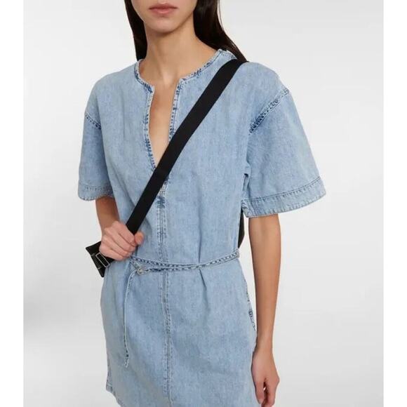 FRAME Kaftan Denim Minidress in Breezy Size XS $345 retail with pockets - Picture 12 of 12